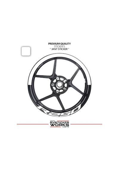 Rks R250 Jant Şeridi Yarım Jant Kaplama & R250 Yazı Sticker Seti 12635672