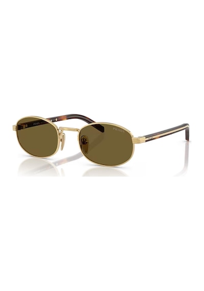 Prada Pr B53s 5ak09z 52 Unisex Oval Gold Metal Güneş Gözlüğü Altın