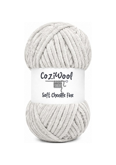 Kadife İp Soft Chenille Fine 5'li Paket 5x100 Gr 160 Mt El Örgü İpi Açık Gri - 925144855