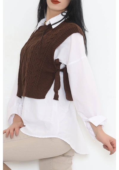 Bensu Store - Püsküllü Süveter Kahve - 355.1577. 001