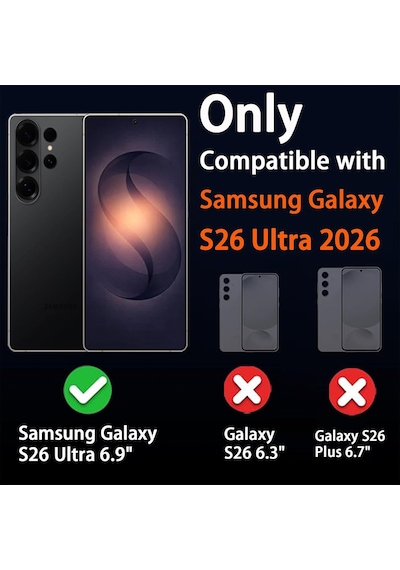 Samsung Galaxy S26 Ultra Uyumlu Kılıf Kamera Lens Koruyuculu Magsafe Özellikli Telefon Kılıfı Kapak Mor