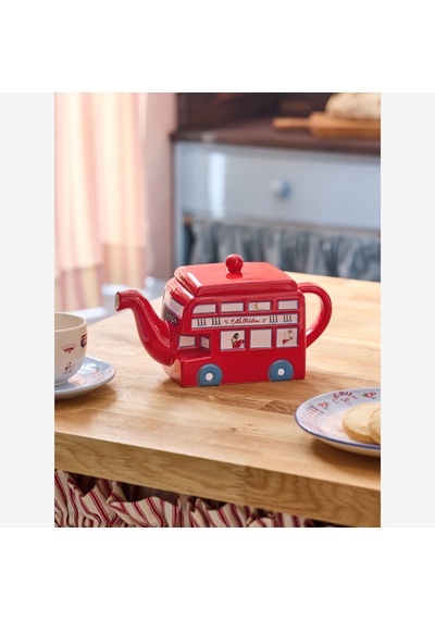 Kırmızı Stoneware Otobüs Formlu Demlik 1000 Ml