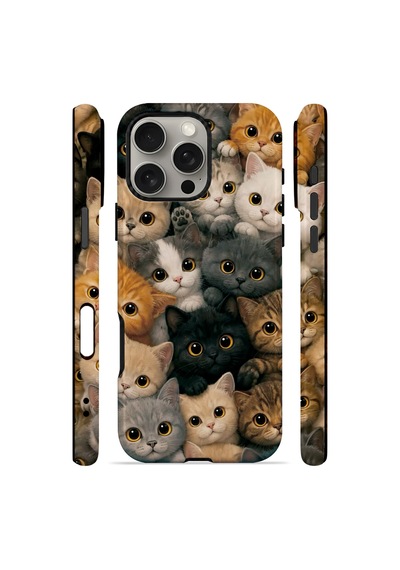 Velvoria Valestra Kedi Kalabalığı Apple Apple iPhone Uyumlu 16 Pro Max Darbe Korumalı Kılıf Valestra Select - Kedi Kalabalığı