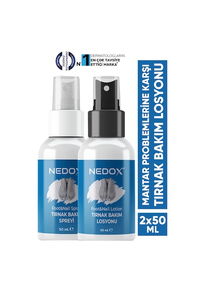 Nedox El Ayak ve Tırnak ı için Pratik Bakım Sprey ve Losyon Seti 2 x 50 ML