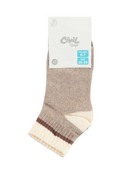 Civil Boys Soft Derbili 3'lü 2-12 Yaş Erkek Patik Çorap Standart