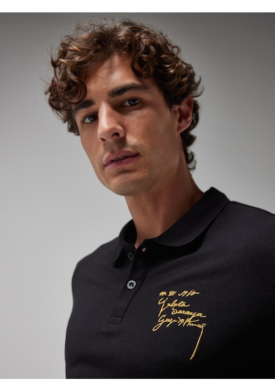 Gsstore Galatasaray Erkek Ata Polo T-shirt E251280 Siyah