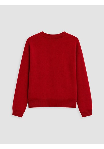 Lcw Everyday Kırmızı Taşlı Oversize Kadın Triko Kazak