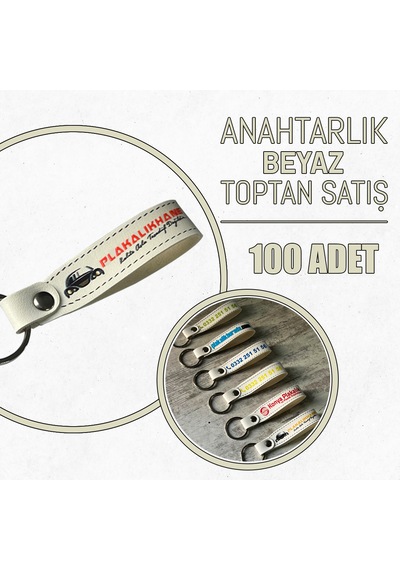 Anahtarlık,firmaya Özel Beyaz,100 Adet Promosyon,plakalıkhane