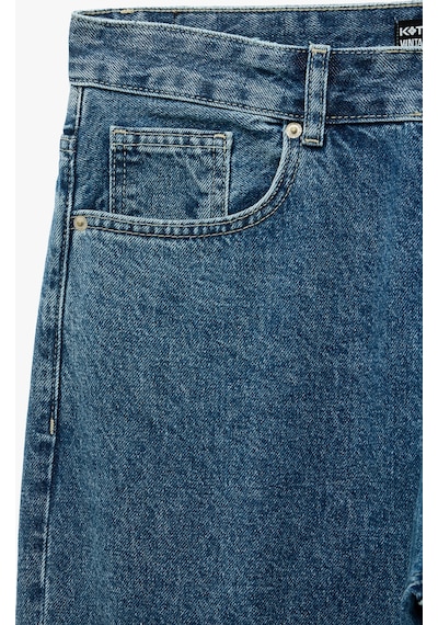 Koton Normal Bel Cepli Pamuklu Vintage Straight Fit Jean Pantolon Orta İndigo 6sam40312nd Koton Normal Bel Cepli Pamuklu Vintage Straight Fit Jean Pantolon Orta İndigo 6sam40312nd