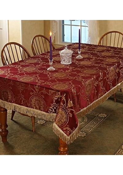 Violet Linen Prestige Damask Tasarım Masa Örtüsü Bordo 132 Cm X 177 Cm Dikdörtgen/dikdörtgen Acı Kahverengi Violet Linen Prestige Damask Tasarım Masa Örtüsü Bordo 132 Cm X 177 Cm Dikdörtgen/dikdörtgen Acı Kahverengi