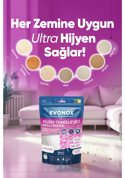 Clean Yüzey Temizleyici Akıllı Kapsül Lavanta Kokulu Tekli