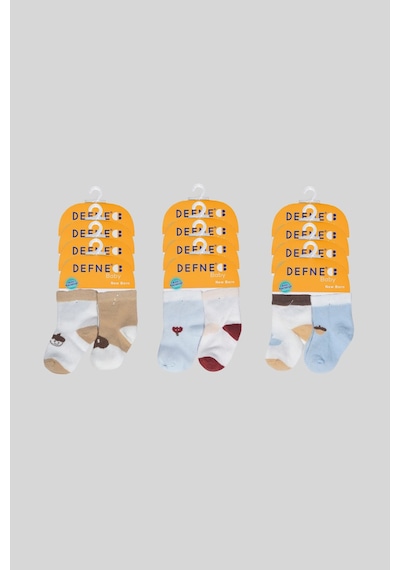 Defne Baby 6 Çift Newborn Anti-bakteriyal Yeni Doğan Ve Bebek Çorabı 0-6 Ay Çok Renkli