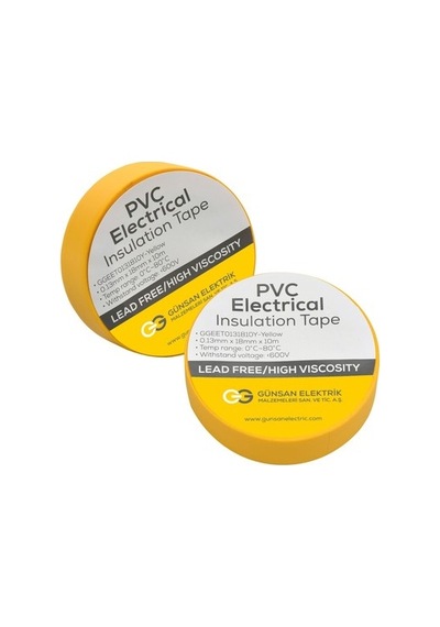 Sarı Elektrik İzolasyon Bandı - 10 Adet 0.13 Mm Kalınlık 18 Mm Genişlik
