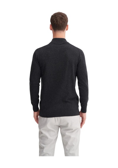 Cazador Premium Courspoun Slim Fit Yarım Balıkçı Kazak-33250 Siyah