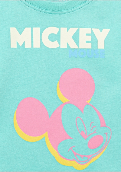 Mavi Mickey Mouse Baskılı Mavi Kız Çocuk T-shirt M7610332-71673 Mavi Mavi Mickey Mouse Baskılı Mavi Kız Çocuk T-shirt M7610332-71673 Mavi