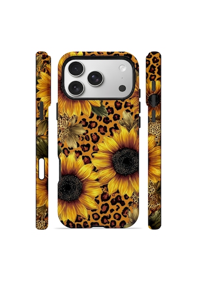 Velvoria Valestra Ay Çiçekli Leopar Apple iPhone Uyumlu 17 Pro Darbe Korumalı Kılıf Valestra Select - Ay Çiçekli Leopar