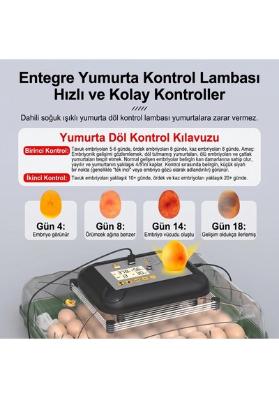 Kuluçka Makinesi Tam Otomatik 110 Yumurta Kapasiteli - Su Pompalı Ve Yedek Motorlu Bx-316434