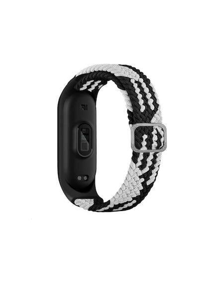 Xiaomi Mi Band 4 Uyumlu Krd-49 Örgü Mkst Kordon-siyah-beyaz