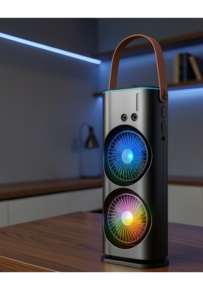 Rgb Işıklı Spreyli Masa Fanı Çift Motorlu Uczzz5003fan-2