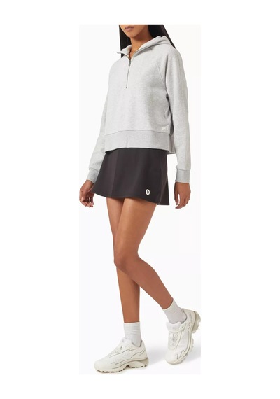 Vuori Restore Yarım Fermuarlı Kapüşonlu Sweatshirt, Organik Fransız Havlu, Rahat & Lüks Gri