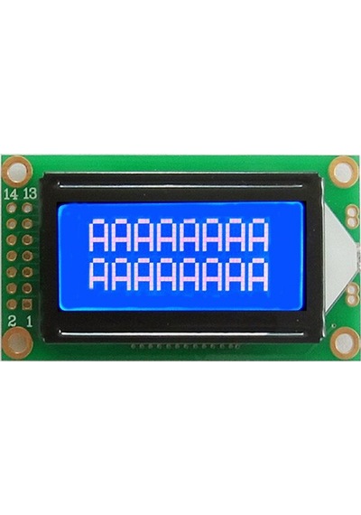 Alkatronik-0802A 8X2 Karakter Lcd Modül Mavi Backlight Display Ekran 2 Satır