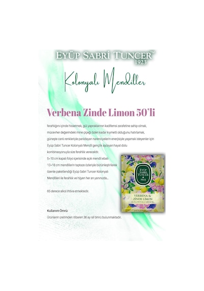 Kolonyalı Mendil 150'li Okyanus Ve Mandalina, 50'li Verbena Limon Ve Rosıe Tekli