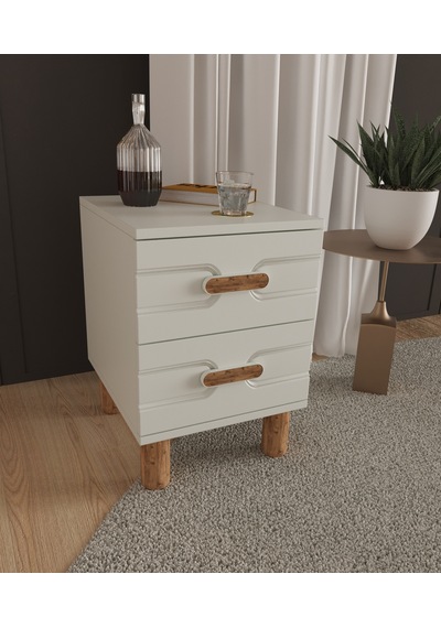 Venüs 2 Çekmeceli Komodin - Tamamı Mdf Beyaz