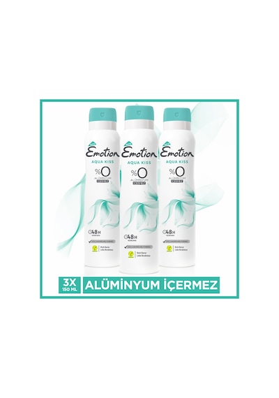 Emotion Aqua Kiss Kadın Sprey Deodorant 3 x 150 ML