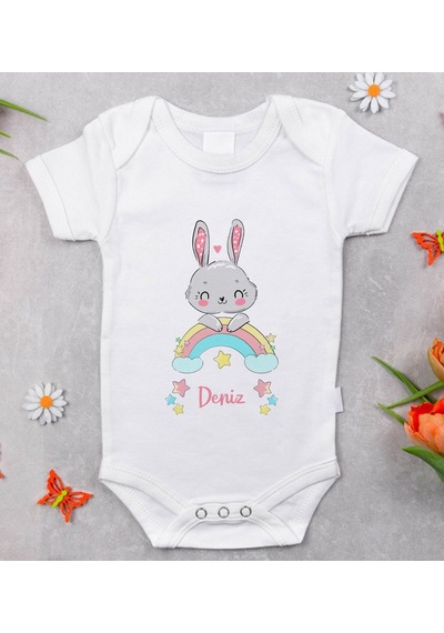 Bitmeyenkartus Bk Kids Isimli Bebek Body Zıbın - Model 16 Beyaz