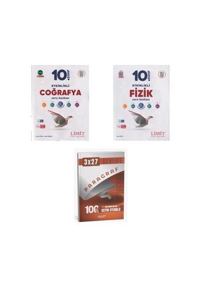 2027 Limit 10. Sınıf Etkinlikli Coğrafya + Fizik Soru + Anla Kazan Paragraf Deneme 3'lü Set