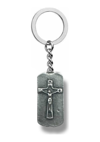 Hz. İsa Figürlü Künye Metal Anahtarlık Unisex Dini & Antik Aksesuar