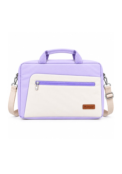 Microcase Apple MacBook Pro 14 İnch M4 2024 İle Uyumlu Apple MacBook Taşıma Çantası Omuz Askılı Çok Bölmeli Al5694 Lila