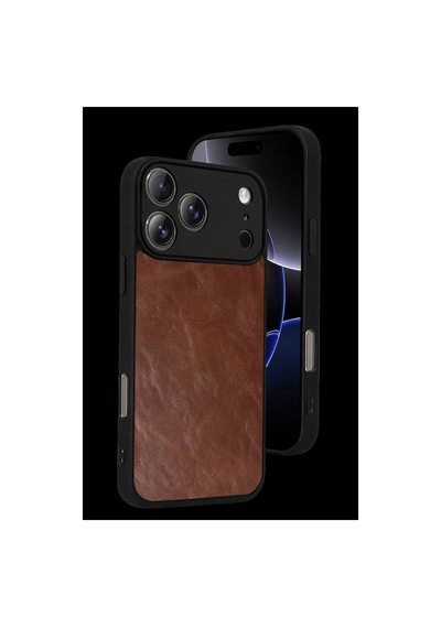İphone 17 Pro Max Aras Deri Kapak - Taba