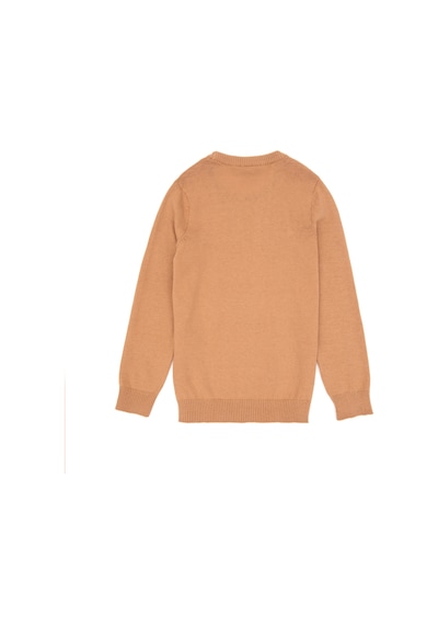 U.S. Polo Assn. Erkek Çocuk Camel Basic Bisiklet Yaka Kazak 50288890-VR015