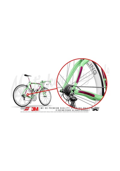 Bcy39 Reflektif Bisiklet Sticker Seti Avantaj Paket Pembe Siyah