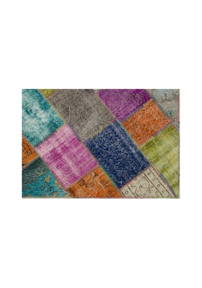 El Dokuması Patchwork Vintage Yün-pamuk Multi Naturel Halı 21626 160 X 233 Cm Çok Renkli