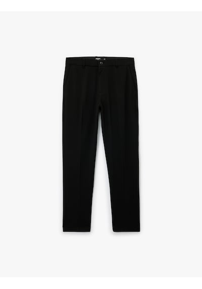 Koton Slim Fit Cep Detaylı Viskon Karışımlı Kumaş Pantolon Siyah 6wam40098hw Siyah