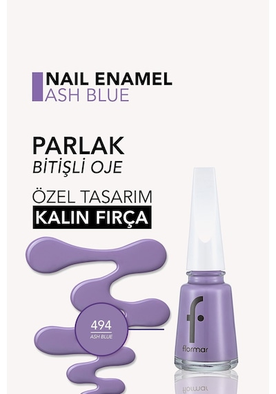 Flormar Oje - Nail Enamel 494 Ash Blue New 34000081-494