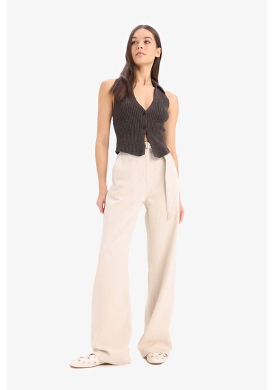 DeFacto Coool Slim Fit Dar Kesim Düğmeli Triko Yelek	 D3584AX25SPBN477 Kahve