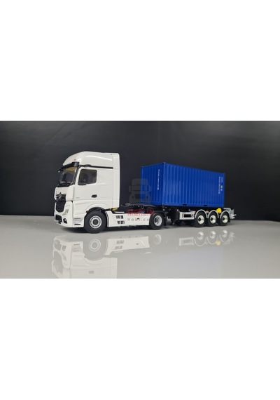 1/50 - Mercedes Actros 4x2 + 20ft Mavi Konteyner + Dorse -wsi