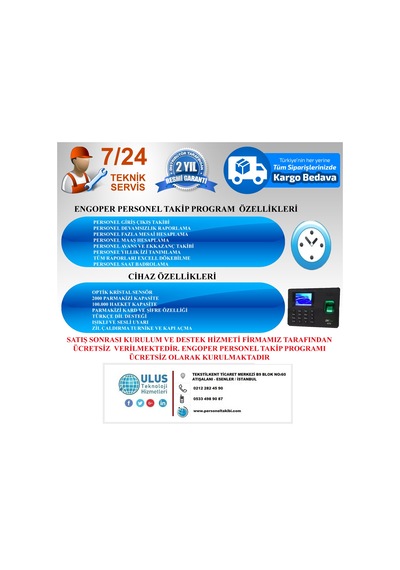 Parmak İzi  Takip Sistemi Personel Takip Programı Kurulum Dahil