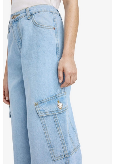 Defacto Wide Leg Kargo Geniş Paça Jean Pantolon Kız Çocuk E5879A825AU Mavi Defacto Wide Leg Kargo Geniş Paça Jean Pantolon Kız Çocuk E5879A825AU Mavi