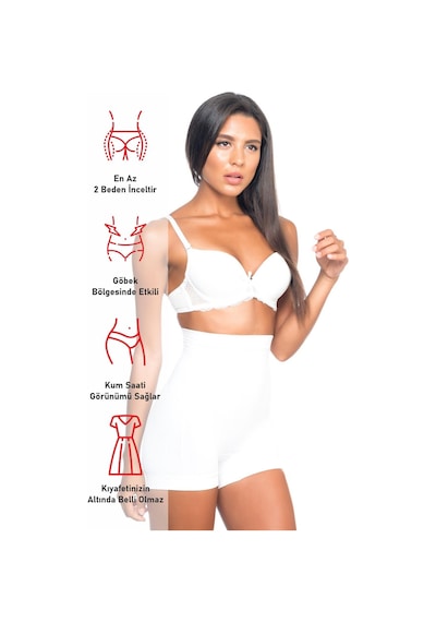 Beyaz Mı Emay 7027 Düşük Bel Boxer Korse Beyaz