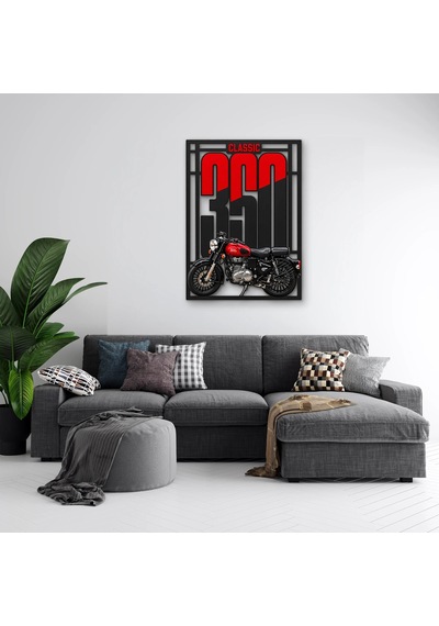 Klasik Kırmızı Motosiklet - Metal Tablo - Dec0314 58 X 80 Cm Çok Renkli