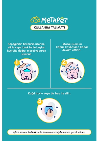 Metapet Köpek Bit Pire Dış Parazit Karşıtı Kuru Köpük Şampuan 200 ML