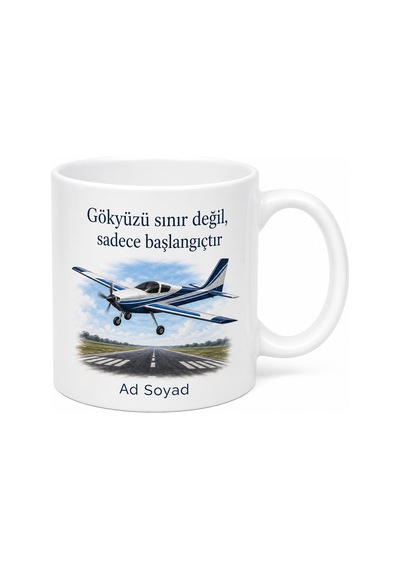 Model Uçak Rc Tutkunu Kumanda Becerisi Piste İniş Hobici Kupa Bardak Hediye Beyaz / Çok Renkli