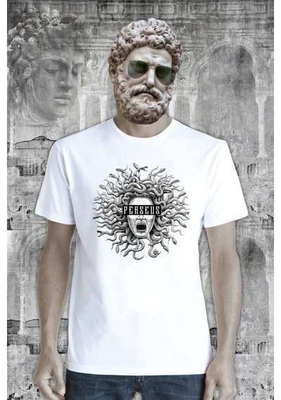 Flood Of Style Unisex Mitoloji Perseus Unisex Tişört Beyaz