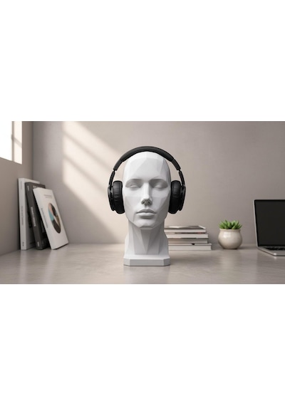 Happy3dworld İnsan Büstü Kulaklık Standı, 3d Baskı Minimalist Modern Dekor