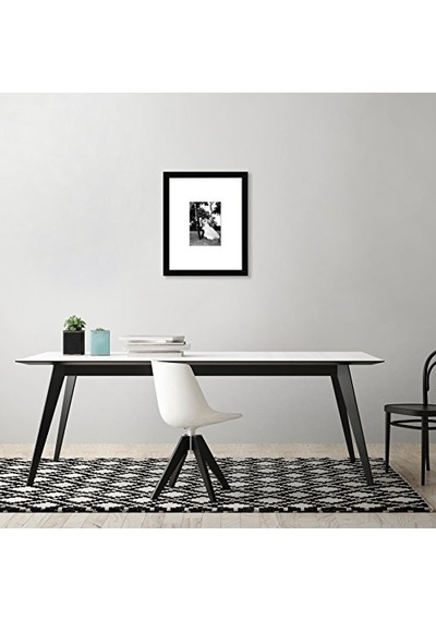 Siyah Resim Çerçevesi - 5x7 Mat Ve 11x14 Mat Olmadan Görüntüler - Kırılmaya Dayanıklı Camlı Kompozit Ahşap -