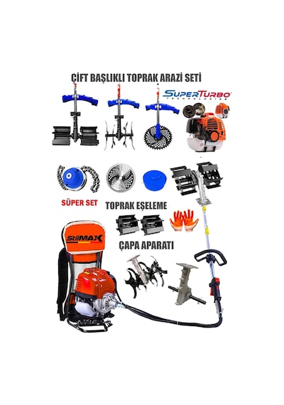 Stilmax Stl202t Arazi Seti 20hpx Sırt Tipi Tırpan + Çift Çapa Seti